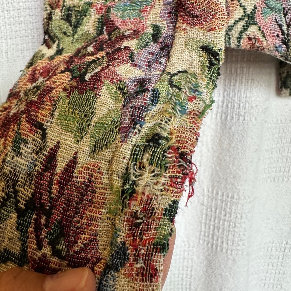 Free People Tapestry Boho Distressed Cropped Jacket - Picture 5 of 10
